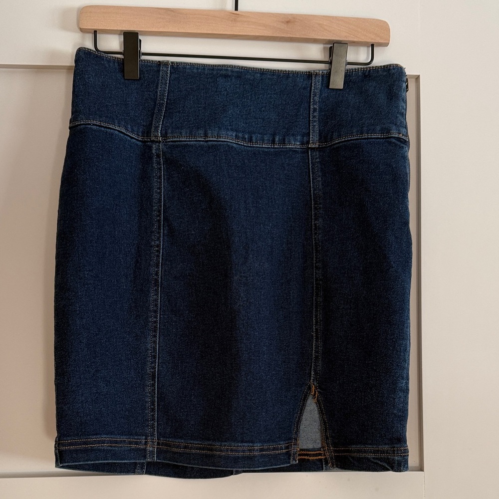 SO Jean Mini Skirt with Side Slit